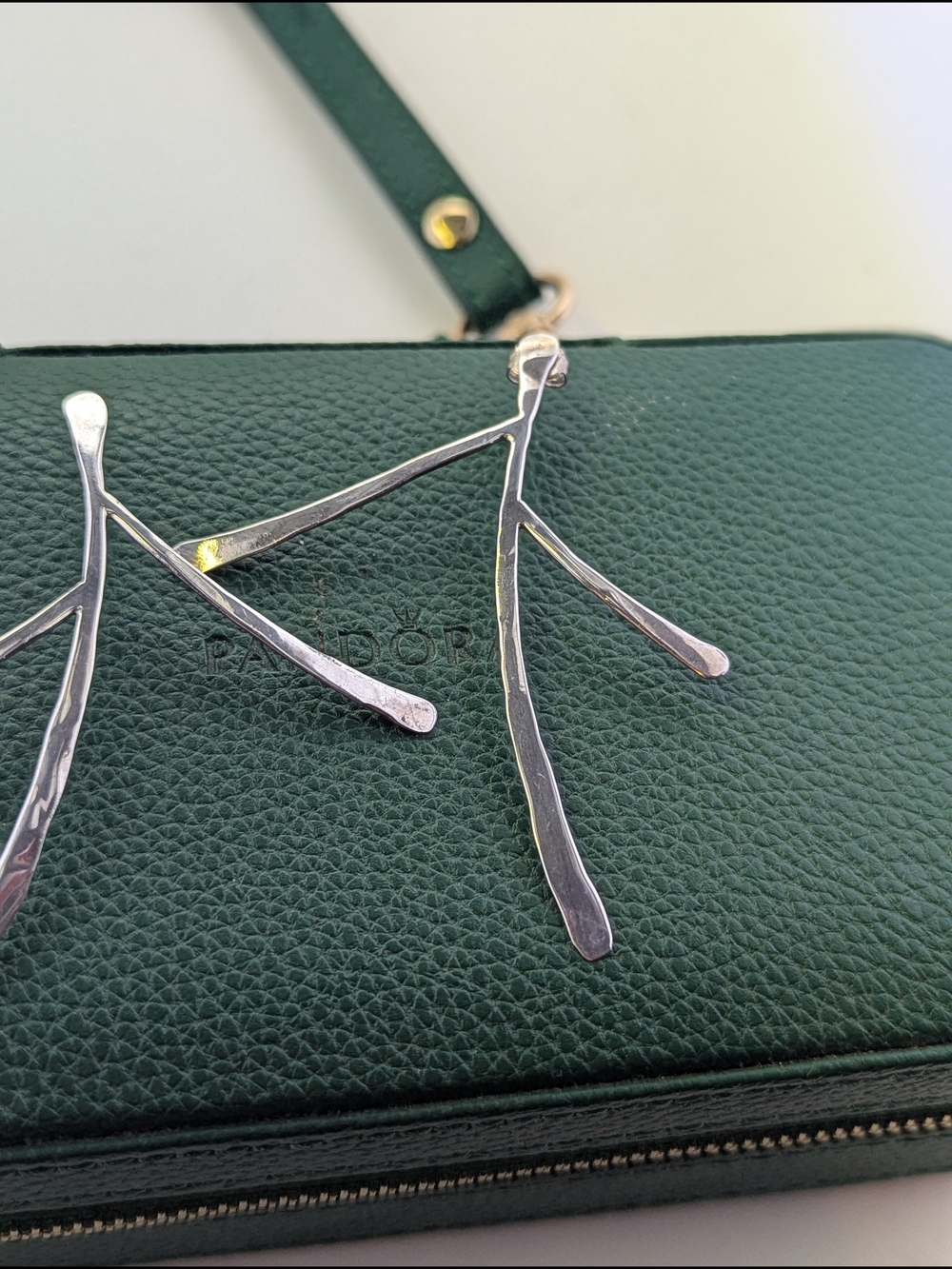 🌟 Statement Sterling Silver Abstract Branch / Wishbone Earrings ✨ - Picture 3 of 5